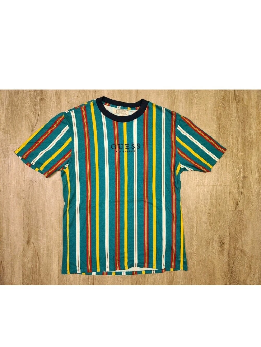 Vintgage Retro Guess T Shirt Mens Medium Originals Striped Short Sleeve Classic
